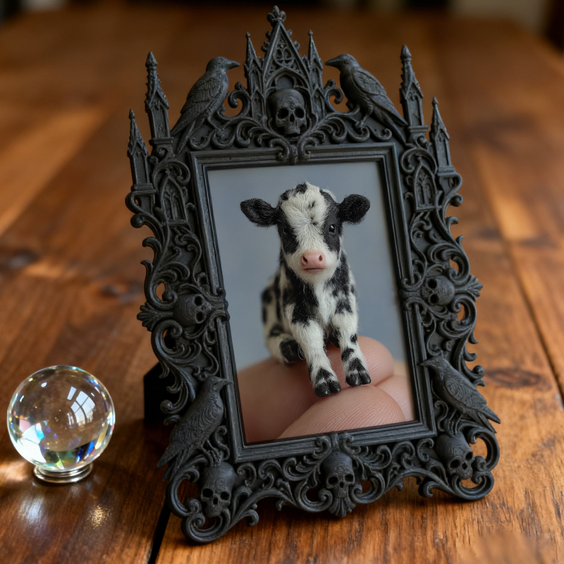 Tough-and-chic Gothic Dark-style Photo Frame | Gothic Bike Repair Shop Waiting Area Decor, Photo Ornament, Dual-use Display, Wear-resistant 
