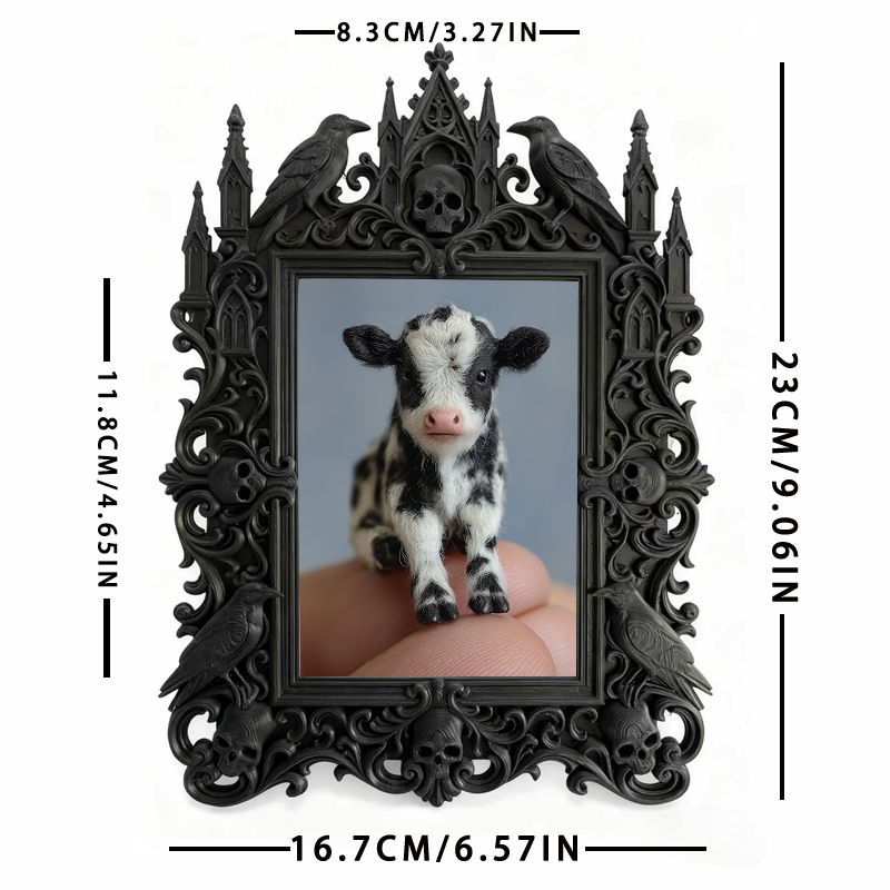 Tough-and-chic Gothic Dark-style Photo Frame | Gothic Bike Repair Shop Waiting Area Decor, Photo Ornament, Dual-use Display, Wear-resistant 