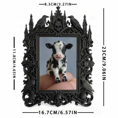 Tough-and-chic Gothic Dark-style Photo Frame | Gothic Bike Repair Shop Waiting Area Decor, Photo Ornament, Dual-use Display, Wear-resistant 