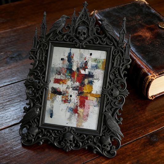 Collector-essential Gothic Dark-style Photo Frame | Vintage Horror Magazine Shop Decor, Photo Ornament, Wall/Table Dual-use, Display-grade F