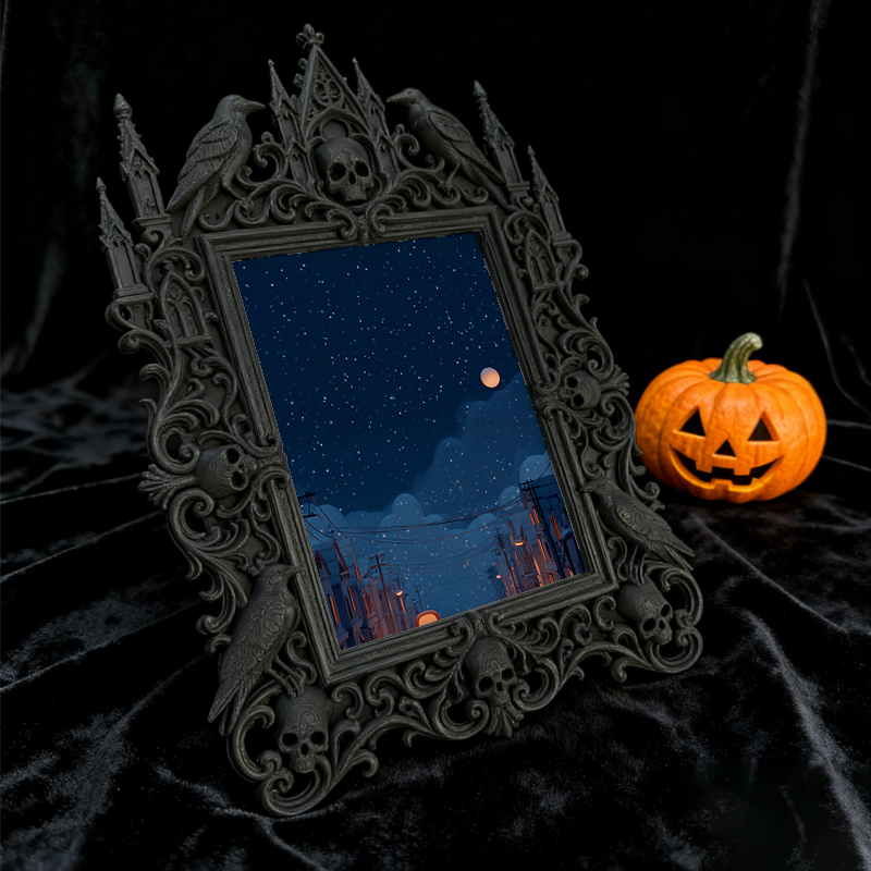 Cute-gothic Gothic Dark-style Photo Frame | Gothic Pet Bandana Photoshoot Prop, Photo Ornament, Dual-use Display, Cute Frame