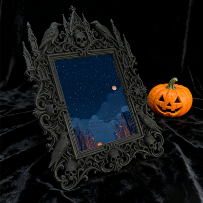 Cute-gothic Gothic Dark-style Photo Frame | Gothic Pet Bandana Photoshoot Prop, Photo Ornament, Dual-use Display, Cute Frame