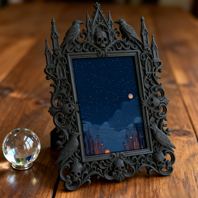 Cute-gothic Gothic Dark-style Photo Frame | Gothic Pet Bandana Photoshoot Prop, Photo Ornament, Dual-use Display, Cute Frame