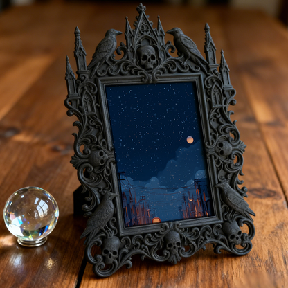 Cute-gothic Gothic Dark-style Photo Frame | Gothic Pet Bandana Photoshoot Prop, Photo Ornament, Dual-use Display, Cute Frame