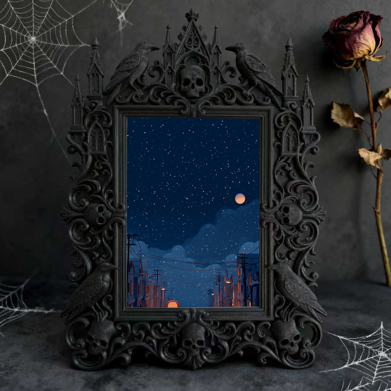 Cute-gothic Gothic Dark-style Photo Frame | Gothic Pet Bandana Photoshoot Prop, Photo Ornament, Dual-use Display, Cute Frame