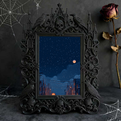Cute-gothic Gothic Dark-style Photo Frame | Gothic Pet Bandana Photoshoot Prop, Photo Ornament, Dual-use Display, Cute Frame