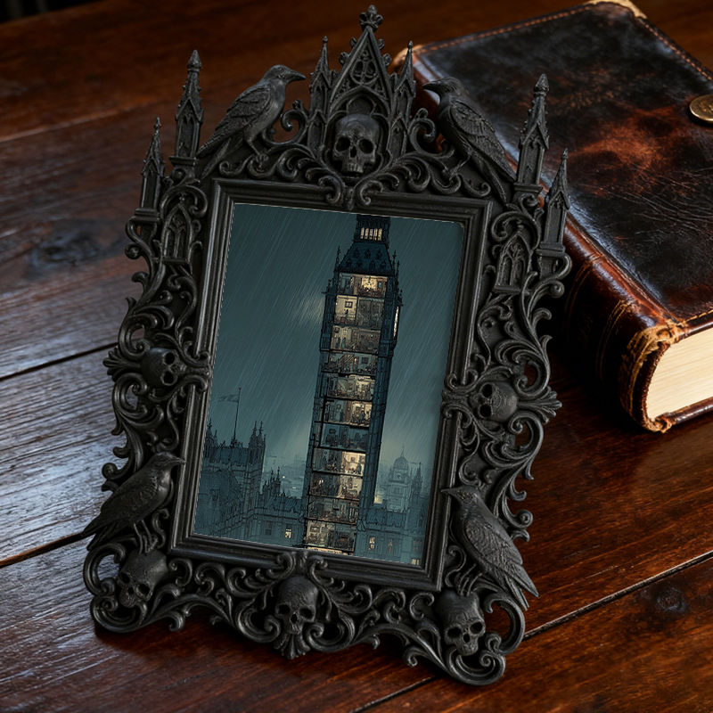 Top-rated-gothic Gothic Dark-style Photo Frame | Dark Academia Student Art Studio Decor, Photo Ornament, Wall/Table Dual-use, Durable Frame