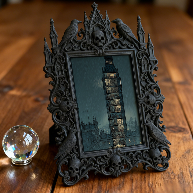 Top-rated-gothic Gothic Dark-style Photo Frame | Dark Academia Student Art Studio Decor, Photo Ornament, Wall/Table Dual-use, Durable Frame
