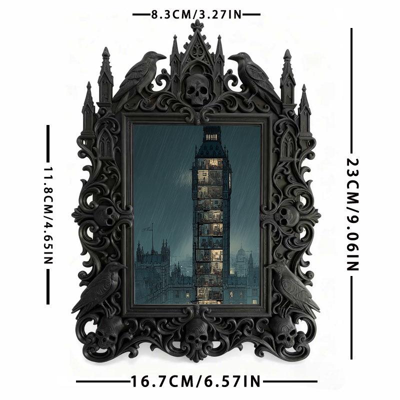 Top-rated-gothic Gothic Dark-style Photo Frame | Dark Academia Student Art Studio Decor, Photo Ornament, Wall/Table Dual-use, Durable Frame