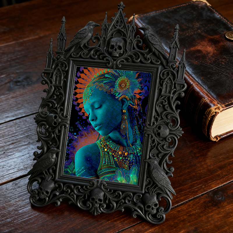 Fan-favorite-pick Gothic Dark-style Photo Frame | Halloween Haunted Trail Photo Booth Decor, Photo Ornament, Wall-mountable & Tabletop, Ligh