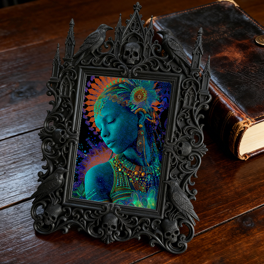 Fan-favorite-pick Gothic Dark-style Photo Frame | Halloween Haunted Trail Photo Booth Decor, Photo Ornament, Wall-mountable & Tabletop, Ligh