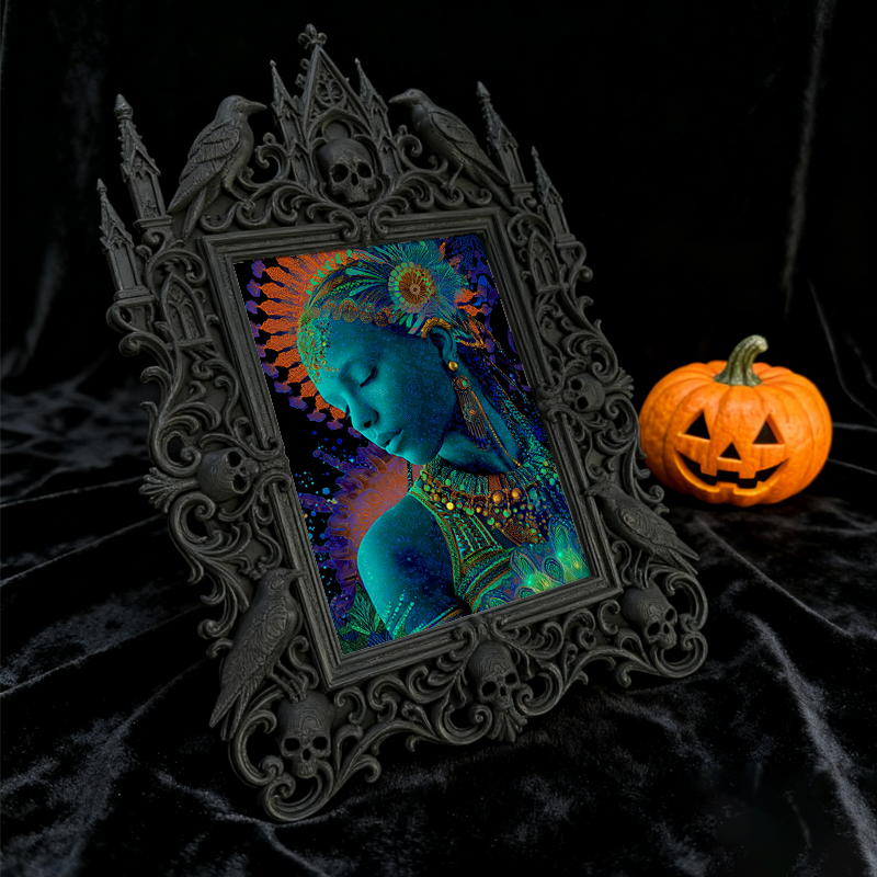 Fan-favorite-pick Gothic Dark-style Photo Frame | Halloween Haunted Trail Photo Booth Decor, Photo Ornament, Wall-mountable & Tabletop, Ligh