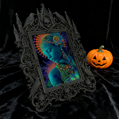 Fan-favorite-pick Gothic Dark-style Photo Frame | Halloween Haunted Trail Photo Booth Decor, Photo Ornament, Wall-mountable & Tabletop, Ligh