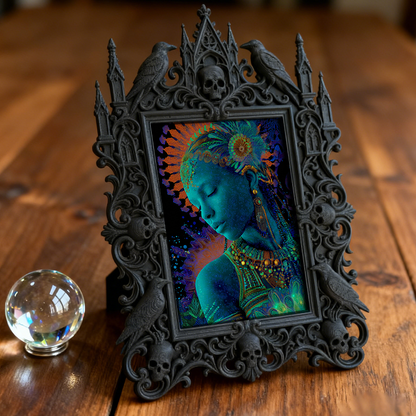 Fan-favorite-pick Gothic Dark-style Photo Frame | Halloween Haunted Trail Photo Booth Decor, Photo Ornament, Wall-mountable & Tabletop, Ligh