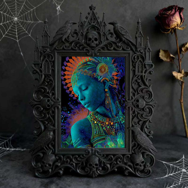 Fan-favorite-pick Gothic Dark-style Photo Frame | Halloween Haunted Trail Photo Booth Decor, Photo Ornament, Wall-mountable & Tabletop, Ligh
