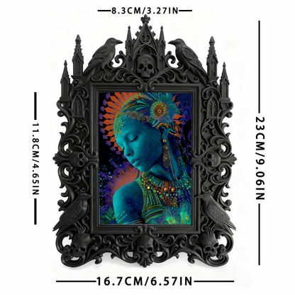 Fan-favorite-pick Gothic Dark-style Photo Frame | Halloween Haunted Trail Photo Booth Decor, Photo Ornament, Wall-mountable & Tabletop, Ligh