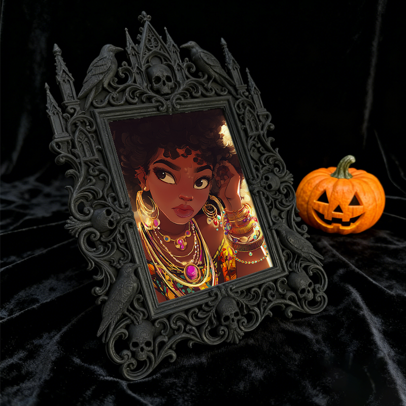 Quick-sell-gothic Gothic Dark-style Photo Frame | Gothic Craft Beer Taproom Wall Decor, Photo Ornament, Dual-use Display, Retro Plastic Fram