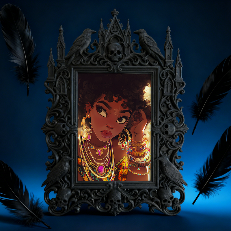 Quick-sell-gothic Gothic Dark-style Photo Frame | Gothic Craft Beer Taproom Wall Decor, Photo Ornament, Dual-use Display, Retro Plastic Fram