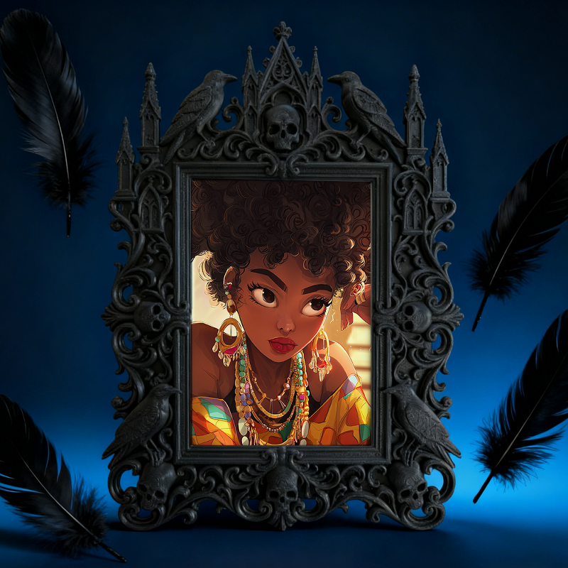 High-coveted Gothic Dark-style Photo Frame | Witchy Spell Jar Making Party Decor, Photo Ornament, Wall-mountable & Tabletop, Scratch-resista