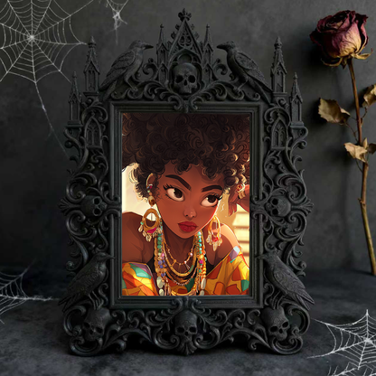 High-coveted Gothic Dark-style Photo Frame | Witchy Spell Jar Making Party Decor, Photo Ornament, Wall-mountable & Tabletop, Scratch-resista