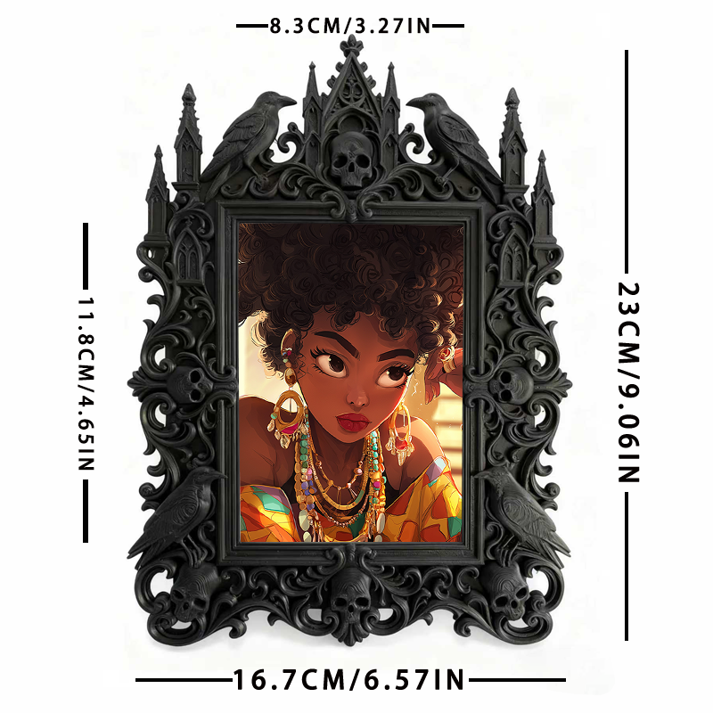 High-coveted Gothic Dark-style Photo Frame | Witchy Spell Jar Making Party Decor, Photo Ornament, Wall-mountable & Tabletop, Scratch-resista