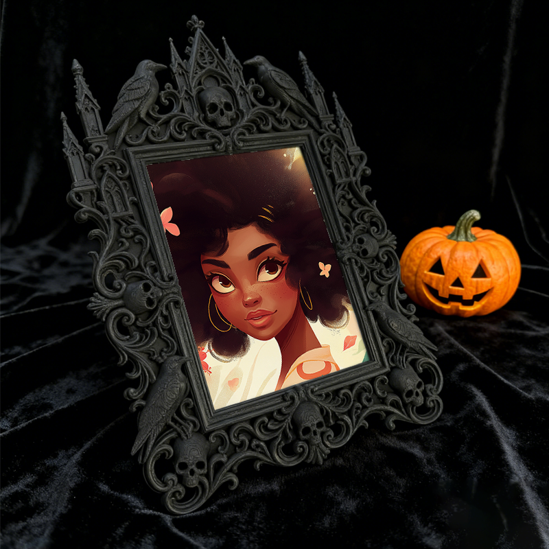 Style-setter Gothic Dark-style Photo Frame | Gothic Pet Memorial Photo Corner Decor, Photo Ornament, Wall/Table Dual-use, Eco-friendly Frame