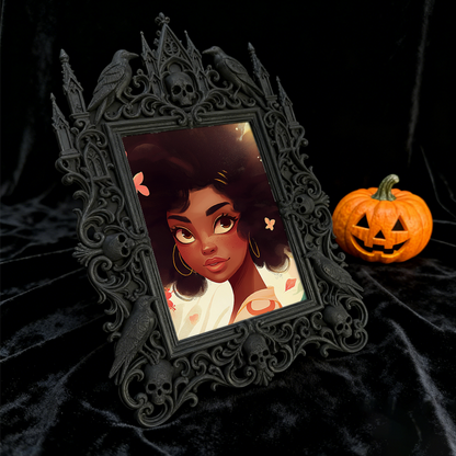Style-setter Gothic Dark-style Photo Frame | Gothic Pet Memorial Photo Corner Decor, Photo Ornament, Wall/Table Dual-use, Eco-friendly Frame