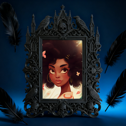 Style-setter Gothic Dark-style Photo Frame | Gothic Pet Memorial Photo Corner Decor, Photo Ornament, Wall/Table Dual-use, Eco-friendly Frame