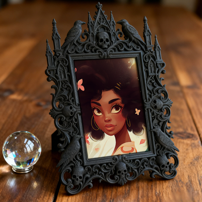 Style-setter Gothic Dark-style Photo Frame | Gothic Pet Memorial Photo Corner Decor, Photo Ornament, Wall/Table Dual-use, Eco-friendly Frame