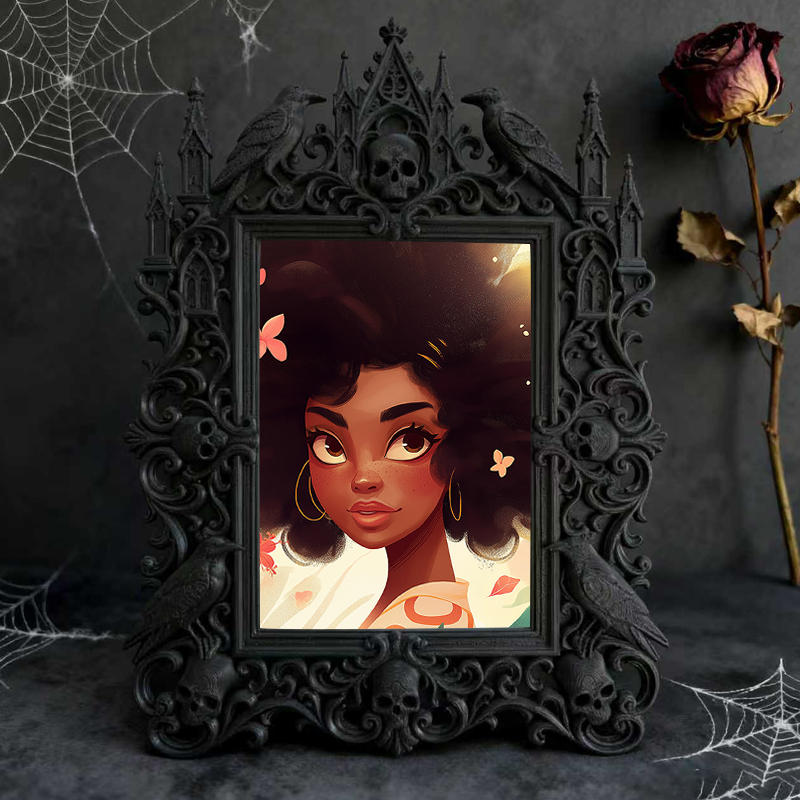 Style-setter Gothic Dark-style Photo Frame | Gothic Pet Memorial Photo Corner Decor, Photo Ornament, Wall/Table Dual-use, Eco-friendly Frame