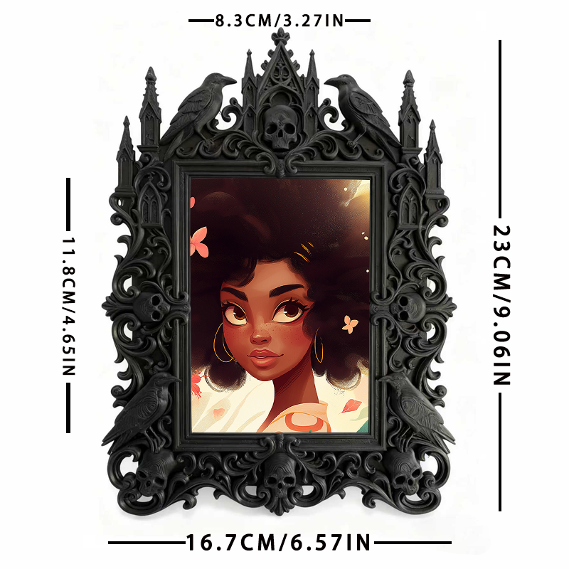 Style-setter Gothic Dark-style Photo Frame | Gothic Pet Memorial Photo Corner Decor, Photo Ornament, Wall/Table Dual-use, Eco-friendly Frame