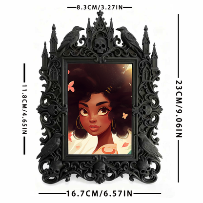 Style-setter Gothic Dark-style Photo Frame | Gothic Pet Memorial Photo Corner Decor, Photo Ornament, Wall/Table Dual-use, Eco-friendly Frame