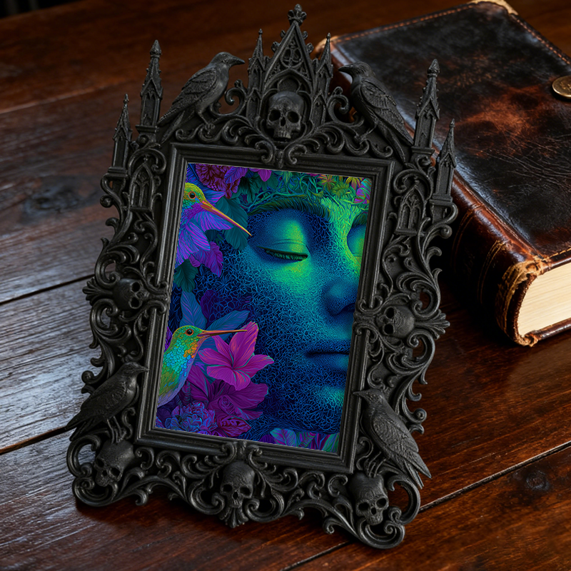 5-star-favorite Gothic Dark-style Photo Frame | Vampire Themed Anniversary Weekend Decor, Photo Ornament, Dual-use Display, Sturdy Frame