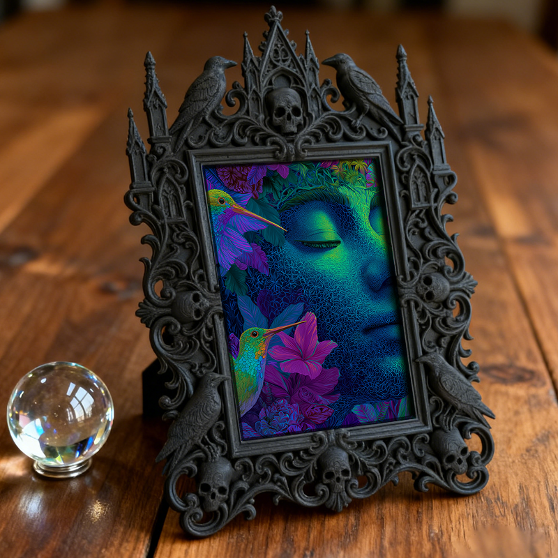 5-star-favorite Gothic Dark-style Photo Frame | Vampire Themed Anniversary Weekend Decor, Photo Ornament, Dual-use Display, Sturdy Frame