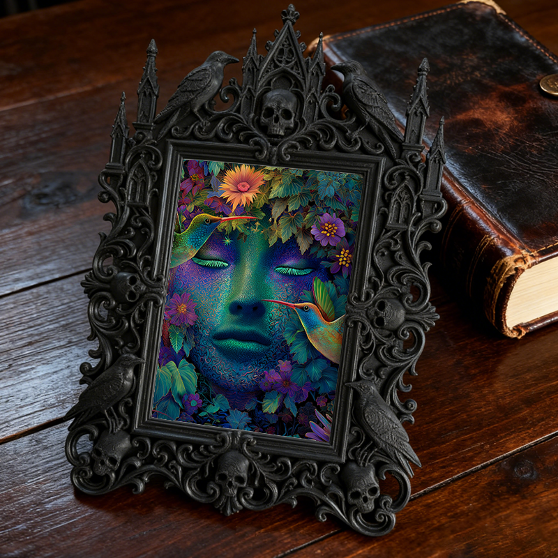 Limited-stock-gothic Dark-style Photo Frame | Occult Zodiac Jewelry Shop Decor, Photo Ornament, Wall-mountable & Tabletop, Collectibl