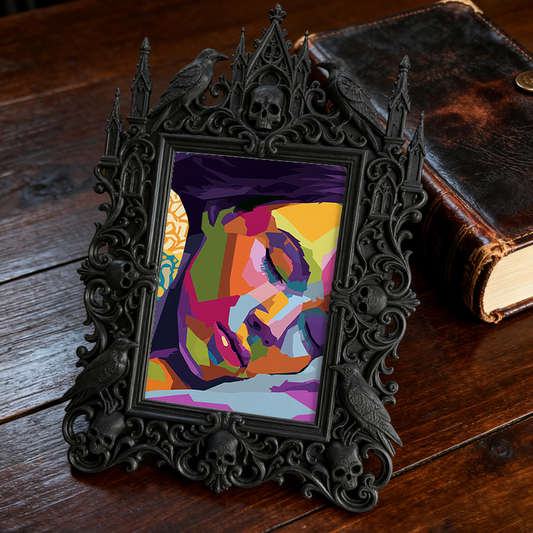 Sought-after-gem Gothic Dark-style Photo Frame | Werewolf Themed Cabin Wall Decor, Photo Ornament, Wall/Table Dual-use, Rustic Frame