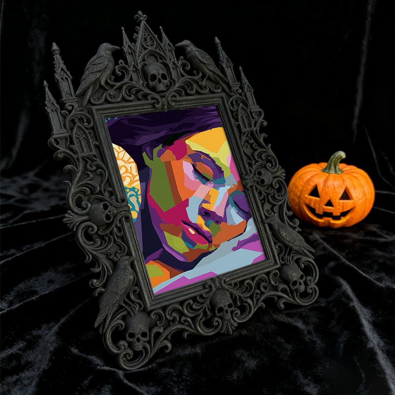 Sought-after-gem Gothic Dark-style Photo Frame | Werewolf Themed Cabin Wall Decor, Photo Ornament, Wall/Table Dual-use, Rustic Frame