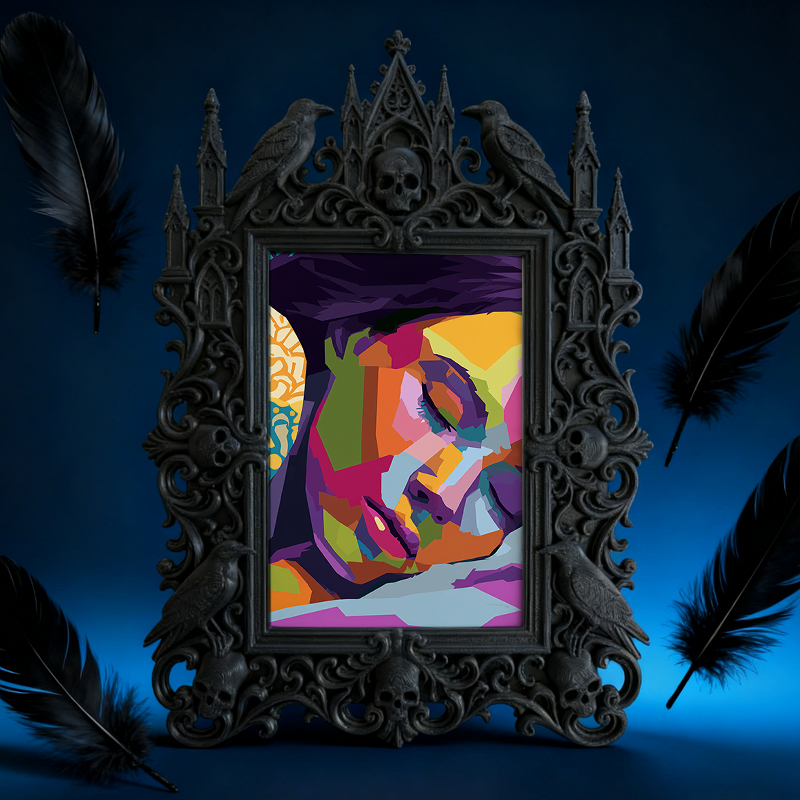 Sought-after-gem Gothic Dark-style Photo Frame | Werewolf Themed Cabin Wall Decor, Photo Ornament, Wall/Table Dual-use, Rustic Frame