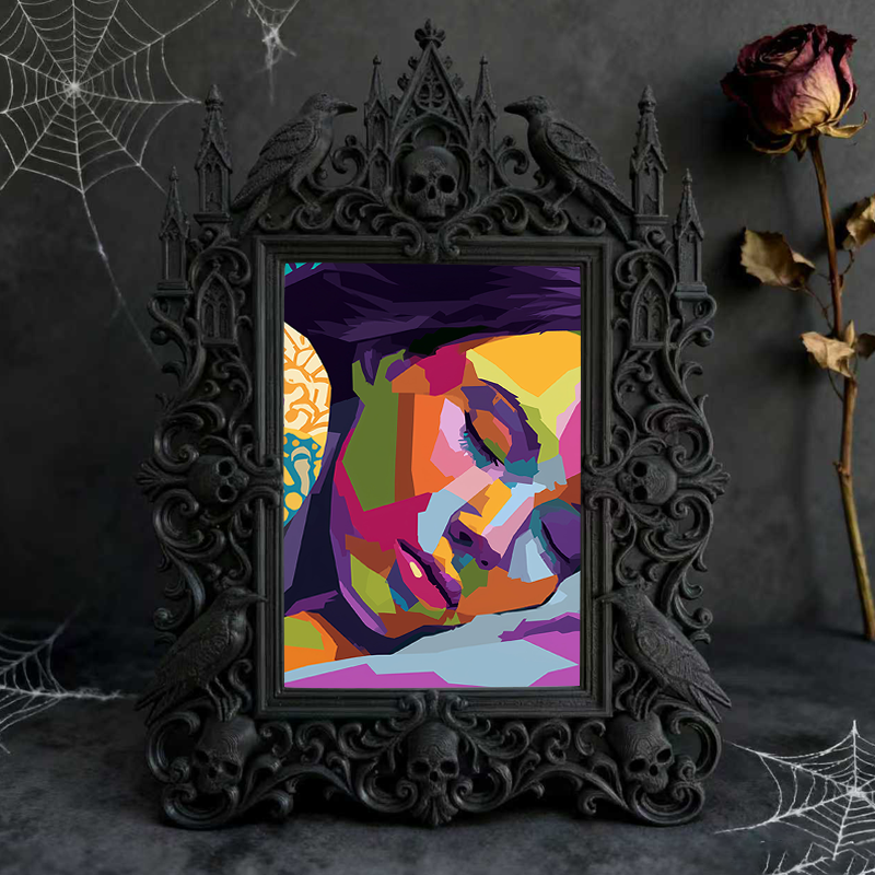 Sought-after-gem Gothic Dark-style Photo Frame | Werewolf Themed Cabin Wall Decor, Photo Ornament, Wall/Table Dual-use, Rustic Frame