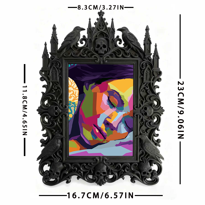 Sought-after-gem Gothic Dark-style Photo Frame | Werewolf Themed Cabin Wall Decor, Photo Ornament, Wall/Table Dual-use, Rustic Frame