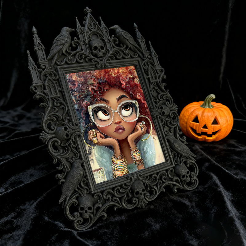 Insta-trending Gothic Dark-style Photo Frame | Gothic Brow Lamination Studio Decor, Photo Ornament, Wall-mountable & Tabletop, High-gloss Fr
