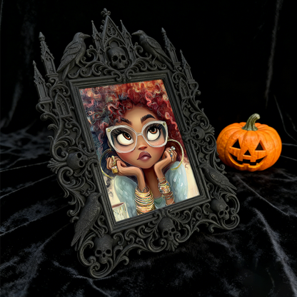 Insta-trending Gothic Dark-style Photo Frame | Gothic Brow Lamination Studio Decor, Photo Ornament, Wall-mountable & Tabletop, High-gloss Fr
