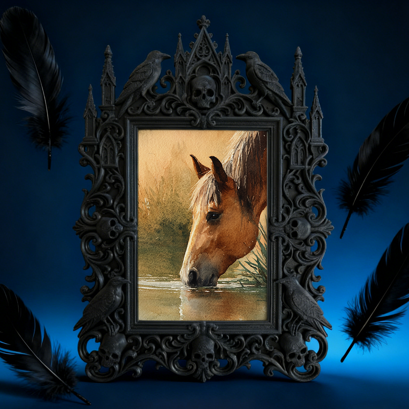 Cool-gothic-vibe Gothic Dark-style Photo Frame | Horror Video Game Release Party Decor, Photo Ornament, Dual-use Display, Minimalist Frame