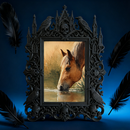 Cool-gothic-vibe Gothic Dark-style Photo Frame | Horror Video Game Release Party Decor, Photo Ornament, Dual-use Display, Minimalist Frame