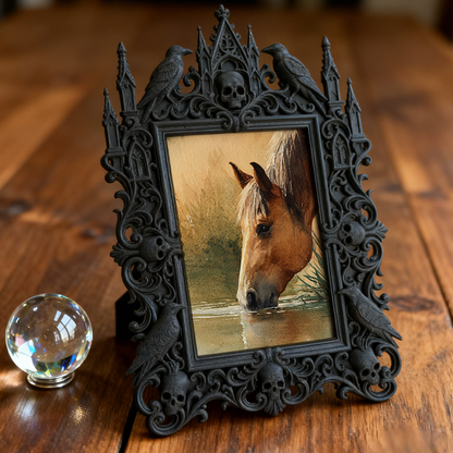 Cool-gothic-vibe Gothic Dark-style Photo Frame | Horror Video Game Release Party Decor, Photo Ornament, Dual-use Display, Minimalist Frame