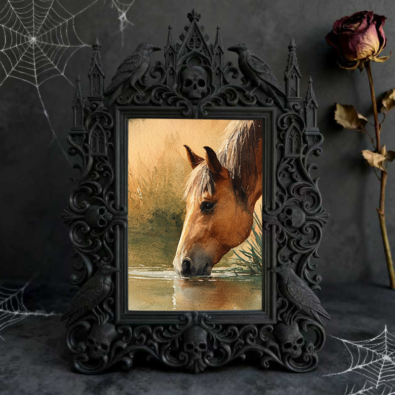 Cool-gothic-vibe Gothic Dark-style Photo Frame | Horror Video Game Release Party Decor, Photo Ornament, Dual-use Display, Minimalist Frame