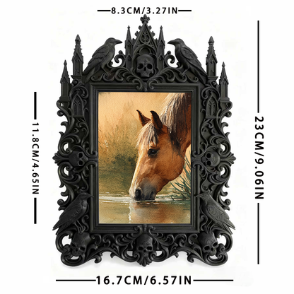 Cool-gothic-vibe Gothic Dark-style Photo Frame | Horror Video Game Release Party Decor, Photo Ornament, Dual-use Display, Minimalist Frame