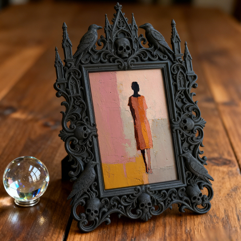 Classy-dark-style Gothic Dark-style Photo Frame | Dark Academia Book Folding Art Shop Decor, Photo Ornament, Wall-mountable & Tabletop, Prac
