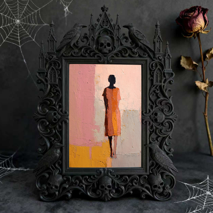 Classy-dark-style Gothic Dark-style Photo Frame | Dark Academia Book Folding Art Shop Decor, Photo Ornament, Wall-mountable & Tabletop, Prac