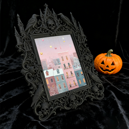 Unique-gothic Gothic Dark-style Photo Frame | Witchy Tarot Cloth Weaving Studio Decor, Photo Ornament, Wall-mountable & Tabletop, Portable F